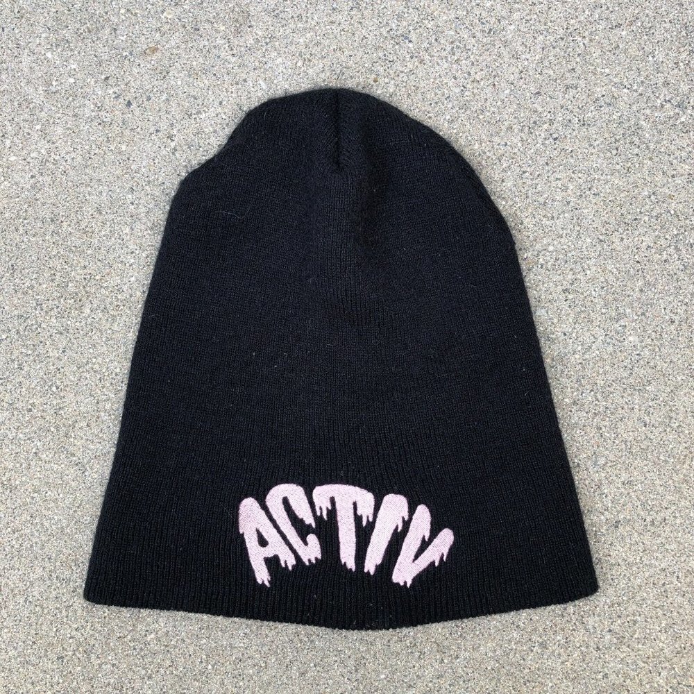 ACTIV Beanie Hat Unisex Black Cap Ribbed Winter​​​​​​